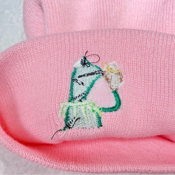 Kermit The Frog Sipping Tea Meme Beanie Pink Youth Size (Small) - Picture 6 of 6